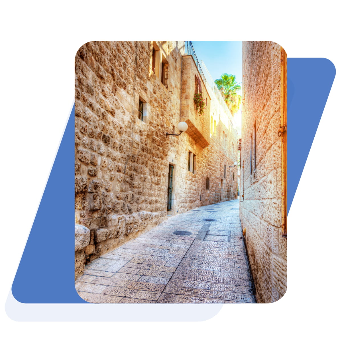 Narrow stone alleyway in Nachlaot, Jerusalem